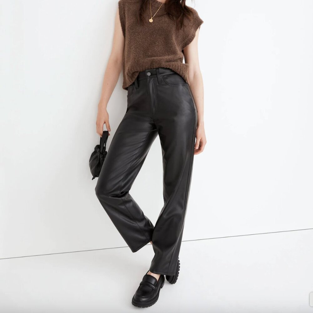 Madewell Perfect Vintage Straight Jean: Faux Leather Edition